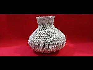 DIY - FLORERO VOLUMINOSO DE ORIGAMI 3D DE PAPEL RECICLADO PASO A PASO.