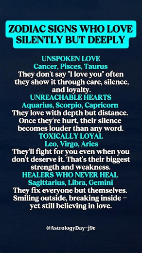 ZODIAC SIGNS WHO LOVES SILENTLY BUT DEEPLY #zodiac #zodiacsigns #astrology #horoscope #tarot