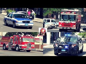 Police Cars, Fire Trucks, Ambulances Responding Best of Compilation 1: Air Horns, Sirens, Lights