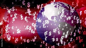 Financial backdrop exploration exploration of interconnected world of finance through backdrop currency symbols, world maps, and breaking news elements, dynamic nature of international finance