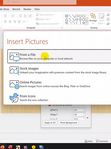 PowerPoint မှာ စာသားထဲသို့ နောက်ခံပုံ ထည့်သွင်းနည်း#powerpoint