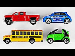 Learning Colors with Street Vehicles for Kids Toy Cars & Trucks Learn Colours Hot Wheels Matchbox