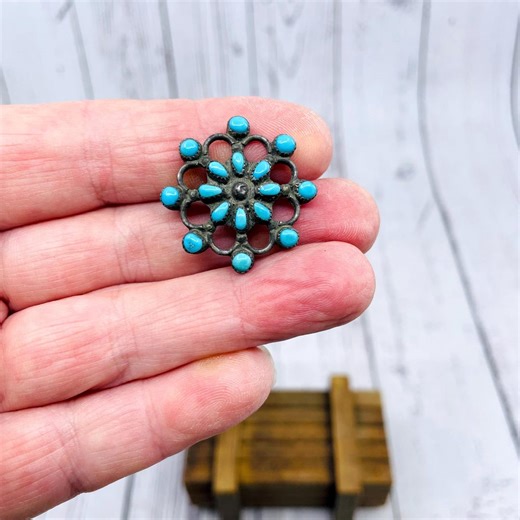 Vintage Navajo-style Turquoise Cluster Brooch Pendant - Etsy Australia