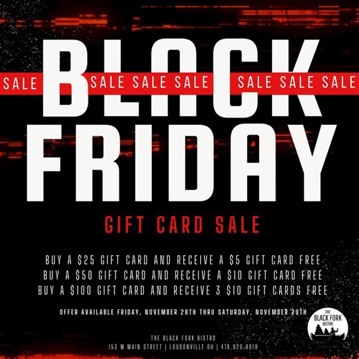 BLACK FRIDAY GIFT CARD SALE ✨ | The Black Fork Bistro