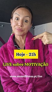 É agora que vais começar a treinar sem desistências e sem mimimis!! Logo pelas 21h vou estar à tua espera para uma conversa à moda antiga 🍷. Vai a WWW.MOM4FITNESS.PT/LIVE, põe o teu email e entra. Cá te espero 😘😘 | Sara Pessoa Mom 4 Fitness