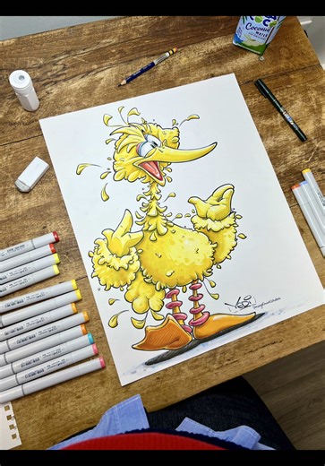 BIG BIRD ✏️😎🎨 #bigbird #sesamestreet #umungochunkstudios | big bird