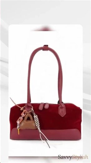 Top Handle Faux Suede Boxy Shoulder Bag