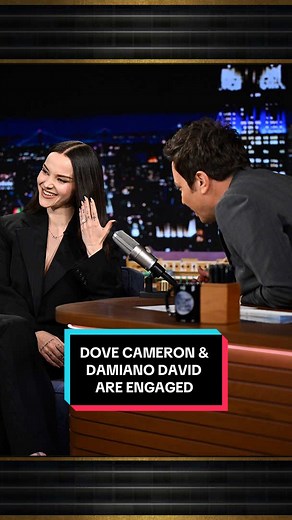 @Dove Cameron & @Damiano David are engaged! 💍 #FallonTonight #TonightShow #DoveCameron #DamianoDavid #JimmyFallon