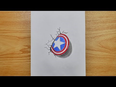 How to draw a captain America shield step by step | Easy drawing | Pencil drawing