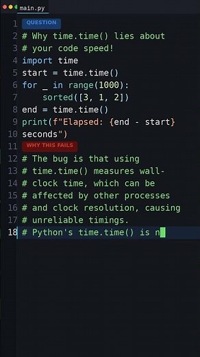 Your Python Is Too Slow: Why time.time() lies about your code speed!