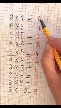 Comment retenir rapidement la table de 8 #Shorts