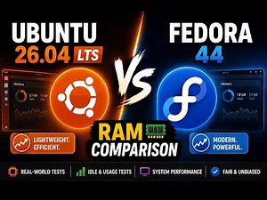 Ubuntu 26.04 LTS vs Fedora 44 — RAM Usage Comparison 🔥 Which Uses Less RAM?