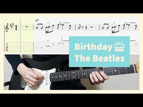 The Beatles - Birthday Guitar Cover With Tab