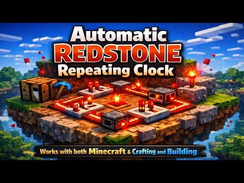 Automatic Redstone Repeating Clock ⏰🔥 | Works with both Minecraft & Crafting and Building