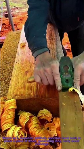 Traditional Woodworking: Carpenter Uses Hand Tools to Produce Stunning Wood Shavings