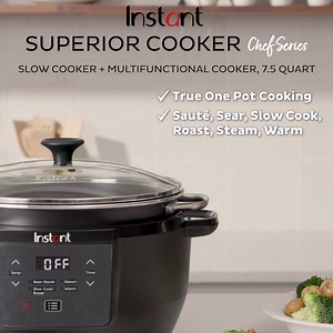 Meet the Superior Cooker, Instant Pot's FIRST EVER slow cooker. This one-pot wonder can also sear, sauté, steam, and warm. Get it now for only $59 at Walmart. | Instant Pot