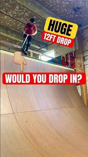 WOULD YOU DROP INTO THIS MASSIVE SKATEPARK RAMP? #youtubeshorts #proscooter #skatepark #shorts