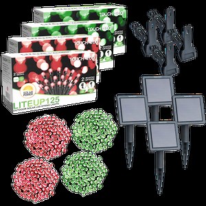 4-Pack: Touch of Eco Solar Powered String Lights in Holiday Colors (68ft each)