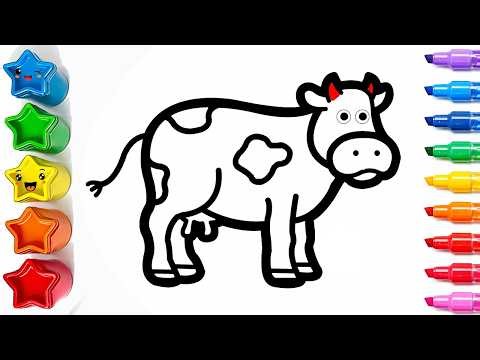 How to Draw a Cute Cow | Drawing and Coloring a Cute Cow | Easy Step by Step Tutorial #23