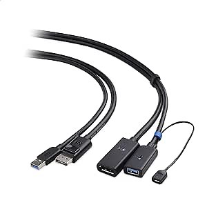 Cable Matters 2-in-1 VR Extension Cable (DisplayPort and USB Extension Cable) in Black – 5m / 16.4 Feet