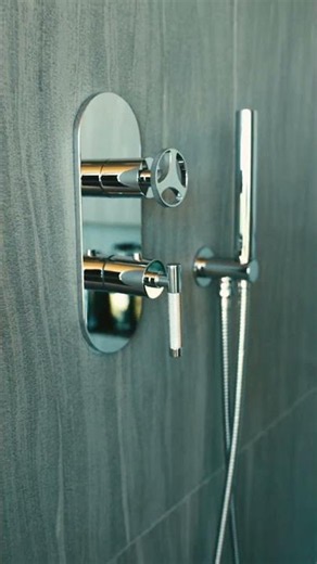 Custom Modern Grey Large-Format Tile Walk-In Shower
