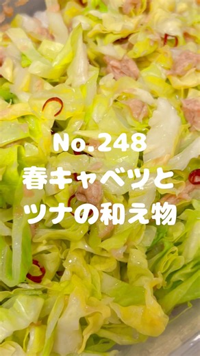 電子レンジで簡単調理！〜作り方は本編から〜【248. 春キャベツとツナの和え物】 #キャベツ #春キャベツ #ツナ #ノンオイルツナ #ツナ缶 #副菜 #主菜 #サラダ #レシピ #自炊