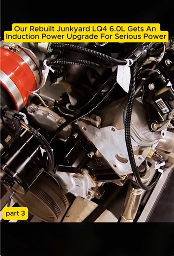Our rebuilt junkyard LQ4 6.0L gets an induction power upgrade for serious power p3 #car #fyp #engine #carengine #enginebuild