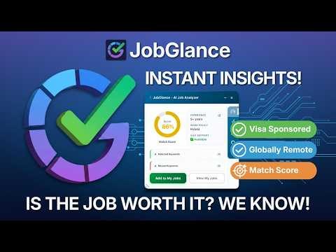 Is This Job Worth Applying? Find Out in Seconds | JobGlance Demo (Visa, Remote, Resume Match)