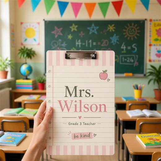 Personalized Teacher Clipboard, Custom Color & Name Acrylic Teacher Sign, Teacher School Supplies, Teacher Gift, Back to School Clipboard - Etsy