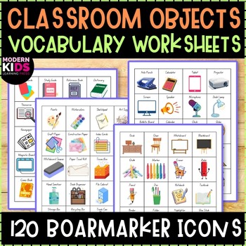 Classroom Objects Picture Communication Symbols Vocabulary Worksheets for Autism