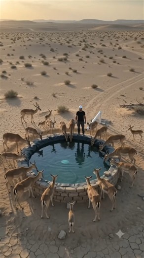 Building a Wildlife Water Oasis in the Middle of Desert 🌵💧 | Amazing Construction Timelapse #shorts