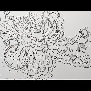 Time lapse drawing. Biomorphic patterns