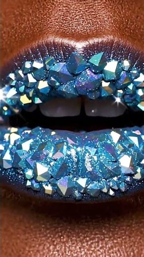 Sky Blue Topaz Class-Ring Lipstick ASMR 💙💎 Crystal Lips with Soft Sparkle Sounds