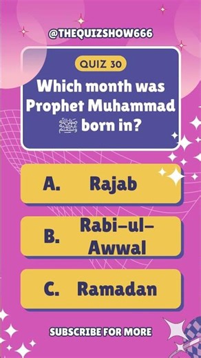 Part 30 | 30 Days Fact Quiz Series About Prophet Muhammad ﷺ