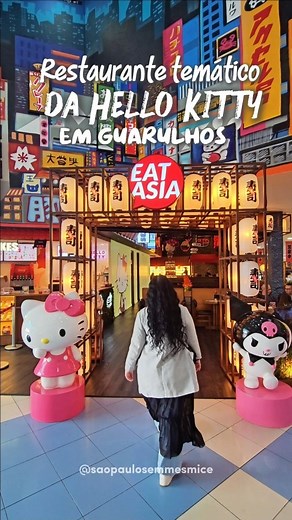 São Paulo Sem Mesmice on Instagram: "Restaurante da Hello Kitty em Guarulhos – Eat Asia ✨️ O primeiro e único restaurante temático da Hello Kitty em Guarulhos fica no piso térreo do Internacional Shopping. 🤩 É uma das maiores e mais modernas unidades da Eat Asia que já visitamos. A rede também conta com três unidades no bairro da Liberdade, em São Paulo. 🎨 A fachada, com mais de 10 metros, foi pintada à mão pela artista @carolwang.art. 🪩 O destaque da unidade é a parede com projeções mapeadas