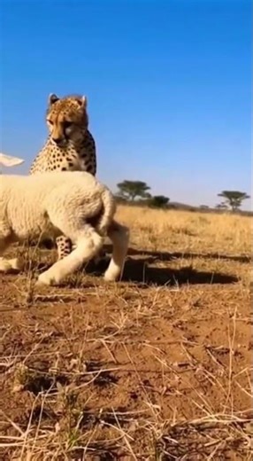 Fight For Survival: A Lamb Kicks Its Way Out Of A Cheetahs Mouth And Screams