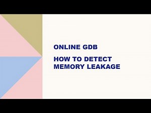 How to Detect Memory Leakage in onlinegdb