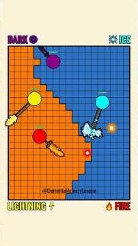 Elemental Weapon Ball 2v2 Territory War (🌑&❄️v⚡&🔥)