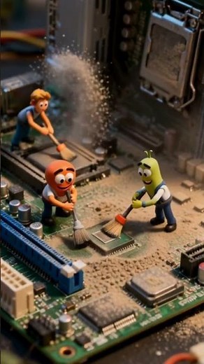 Mini PC Cleanup: Mini Team, Big Victory! #MiniatureWorld #PixarStyle #MiniWorkers #PCCleaning #Time