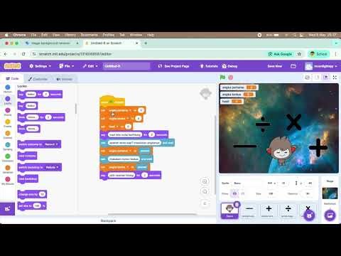 tugas project p5 coding membuat tutorial game matematika dari scratch