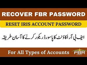 How to Recover Your FBR Login Password | How to reset IRIS Password