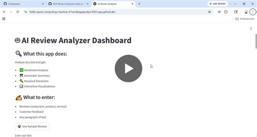 AI Review Analyzer Dashboard with NLP Machine Learning | Naveen Kumar posted on the topic | LinkedIn