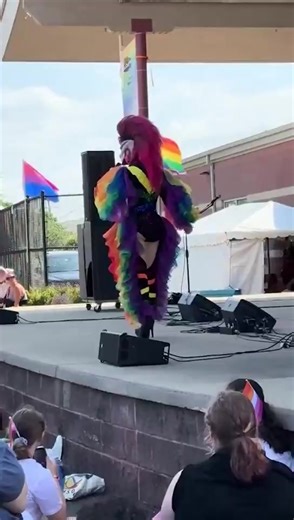 Drag queen at an "all ages" Lake County Pride Festival in IL gives a political speech in front of kids while encouraging them to be queer and trans. | Edie Cornelius