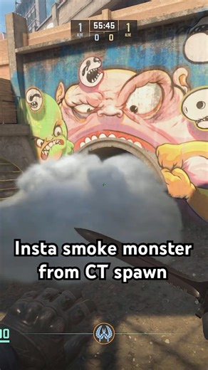Instant Monster Smoke on Overpass (CS2) - Spawn 2 #CS2 #counterstrike2 #gaming #csgo #cs2smokes
