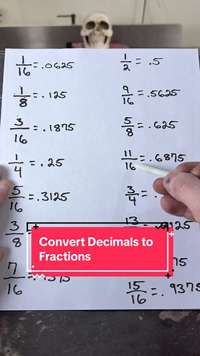 Decimal to Fraction in Seconds: The 16ths Trick