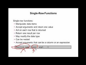Oracle SQL Video Tutorial 14 : Single Row Functions
