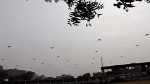 #WATCH swarm drone demonstration by the Defence Research and Development Organisation (DRDO) at the 'Jhansi Jalsa' event today (Video: DRDO) | Asian News International (ANI)