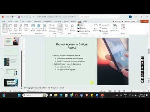 Shelly Cashman PowerPoint 365 | Module 8: SAM Project A Cyber Security Checklist for McBride Resourc