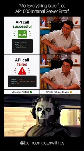 API Call Successful... Until I Changed One Line 😭💀#coding #memes #funny#shorts @learncomputerwithrcs