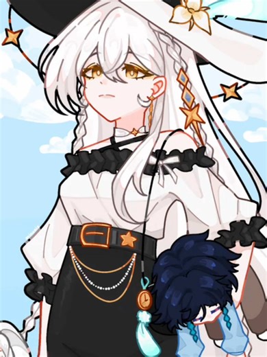 Fanart de Zibai, Istaroth et Venti de Genshin Impact